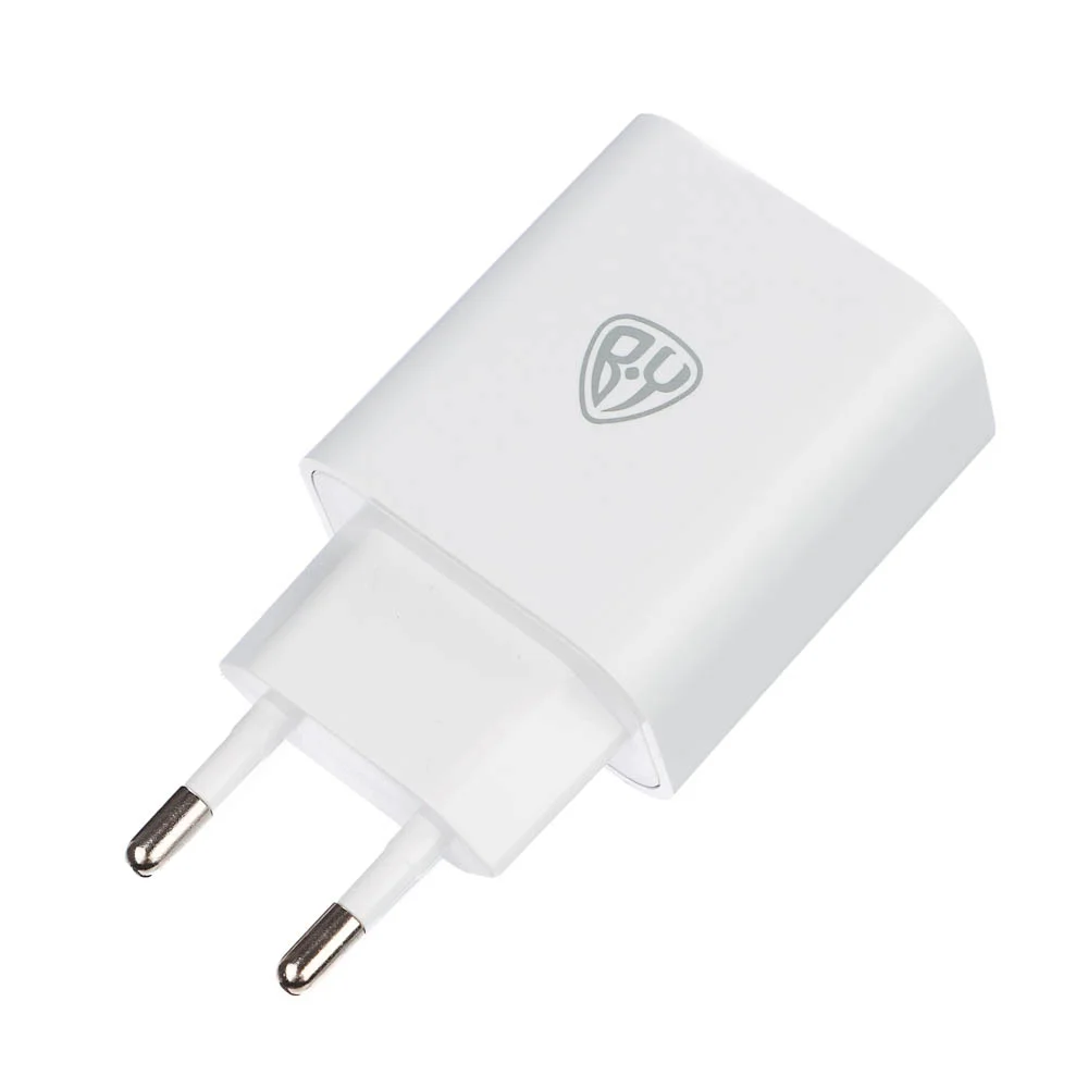 Сетевое зарядное устройство BY Double 10Вт, 2xUSB, 2А, 5В,110-240В, 50-60Гц, пластик белый