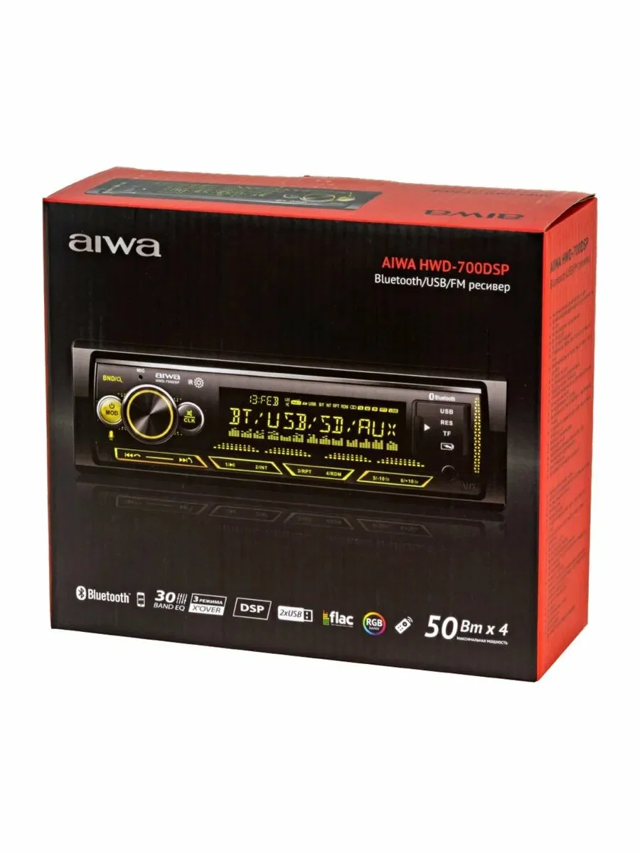 Автомагнитола MP3/WMA AIWA HWD-700DSP (4Ом 50Вт, 87.5~108 MHz, MP3, BT ,4x17.6W.