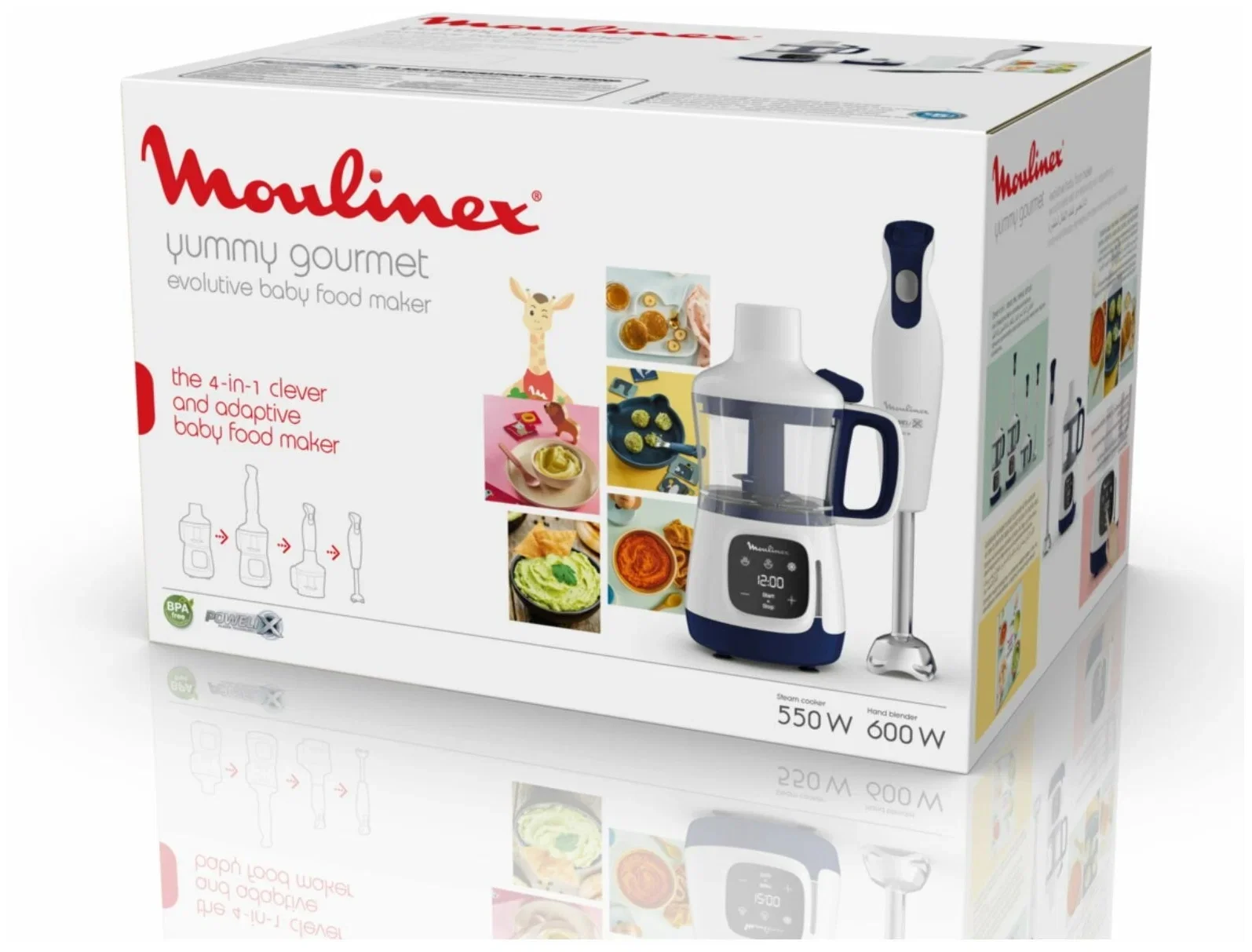 Погружной блендер Moulinex Yummy Gourmet DD55W110 белый/черный