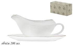 LENARDI MARIA GOLD Соусник с блюдцем в под.уп.(х36)Фарфор