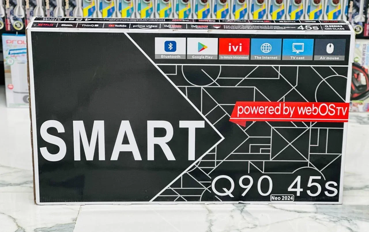 Телевизор LED 43" КТВ Q90 45S BT-4500S   Smart, андроид 12,Блютуз,  голосовое  , 2 пульта.