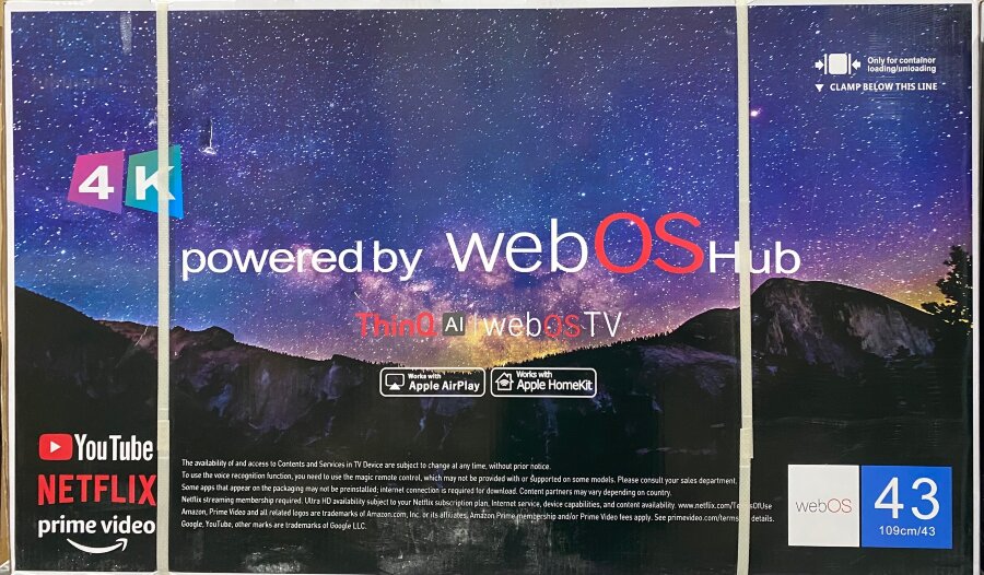 Телевизор LED 43" КТВ Web OS Bluetooth,голос; Wi-Fi, аналог LG