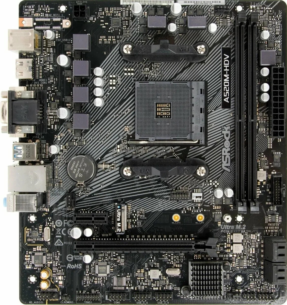 Материнская плата Asrock A520M-HVS (AM4, mATX)