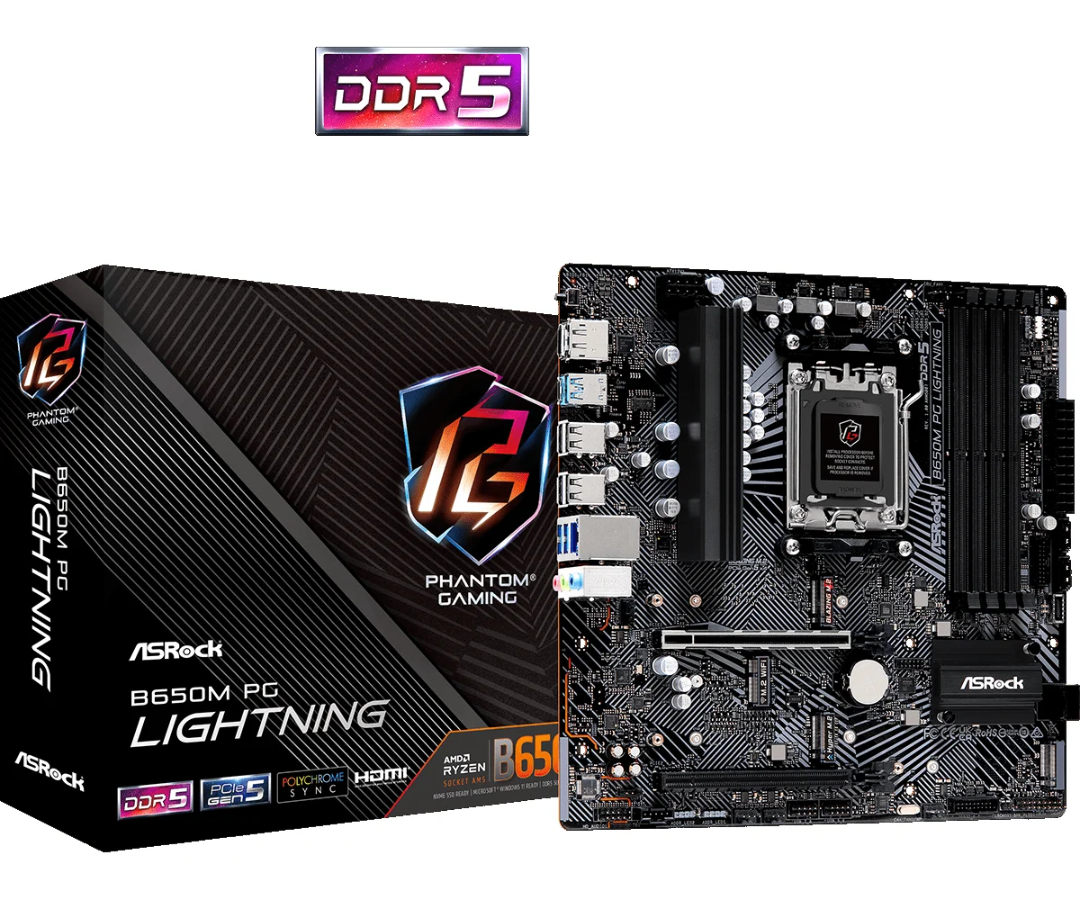 Материнская плата Asrock B650M PG LIGHTNING (AM5 mATX)