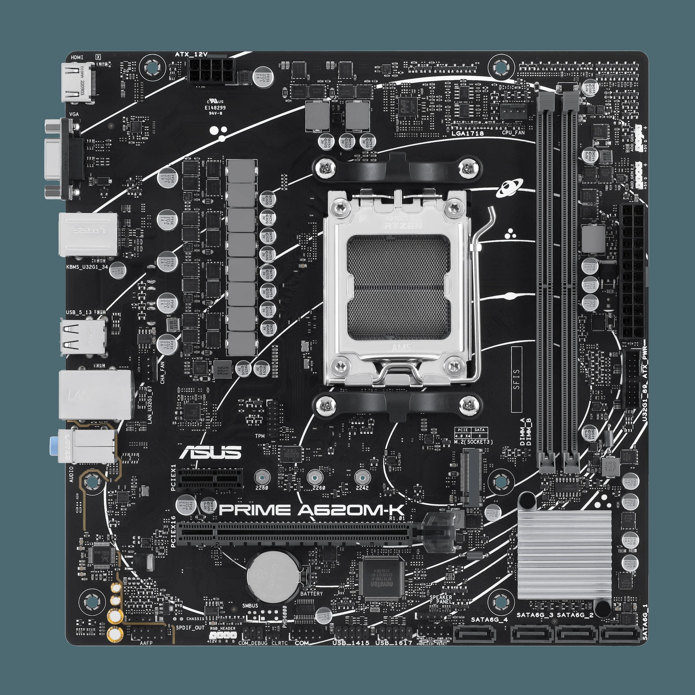 Материнская плата Asus PRIME A620AM-K (AM5, mATX)