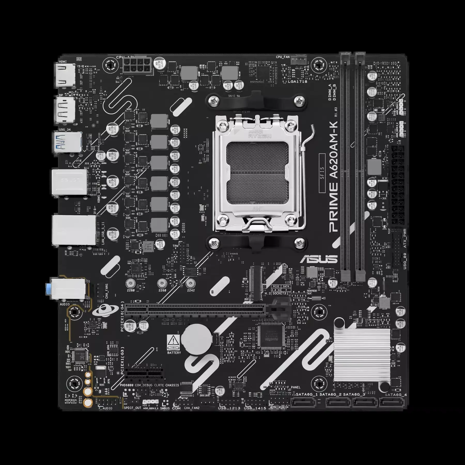 Материнская плата Asus PRIME A620AM-K (AM5, mATX)