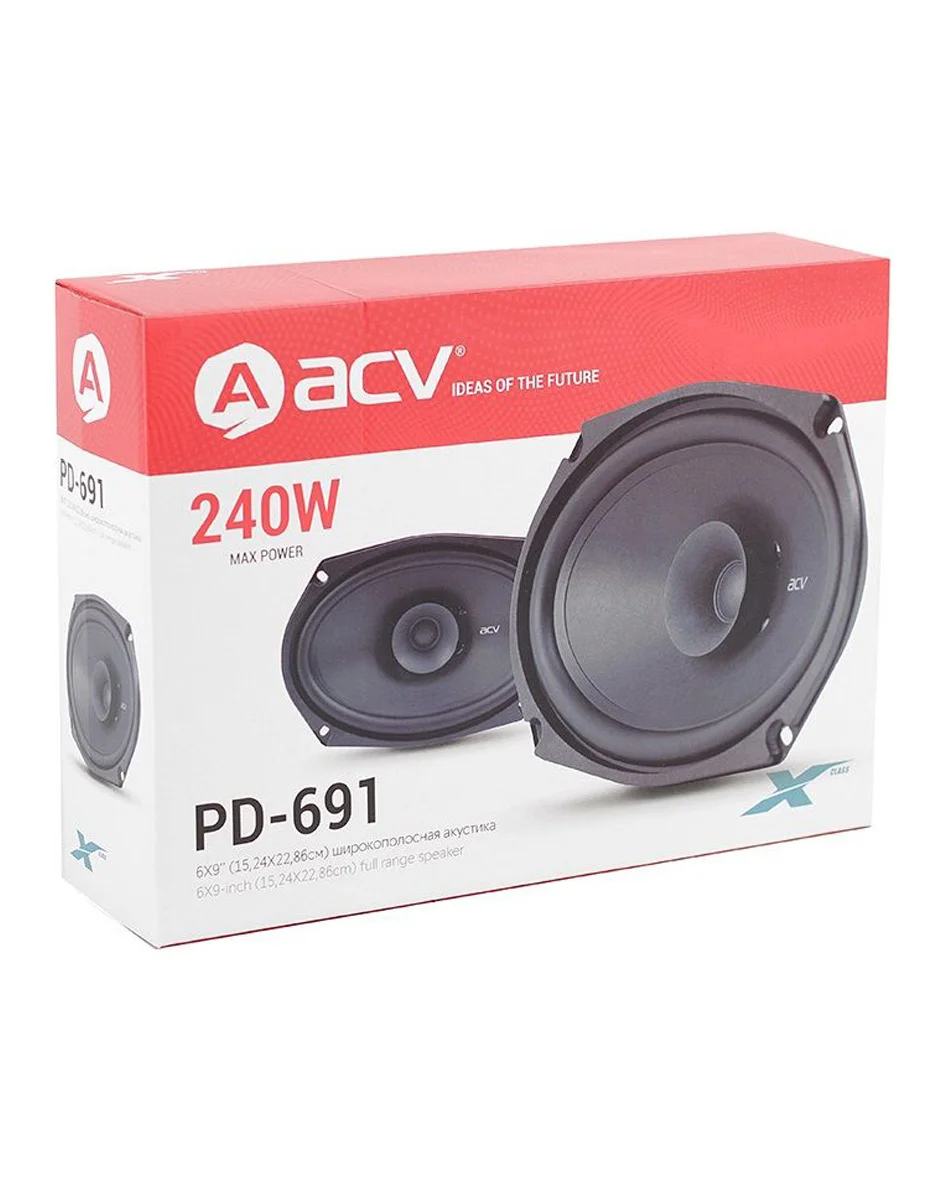 Колонки автомобильные ACV PD-691 BEATS (без решетки) 240Вт 91дБ 4Ом 16x23см (6x9дюйм) (ком.:2кол.) коаксиальные однополосные