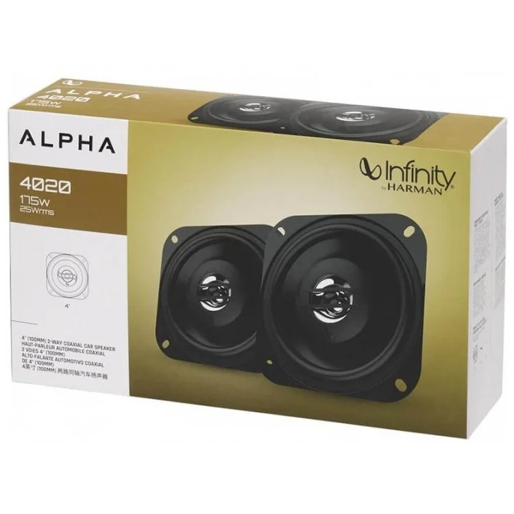 Колонки автомобильные Infinity Alpha 4020 (без решетки) 175Вт 88дБ 4Ом 10см (4дюйм) (ком.:2кол.) коаксиальные двухполосные