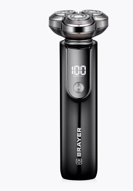 Электробритва  BRAYER BR3601 роторн. сист-ма, литиевая батар. 1*800мАч, сталь. лезвия