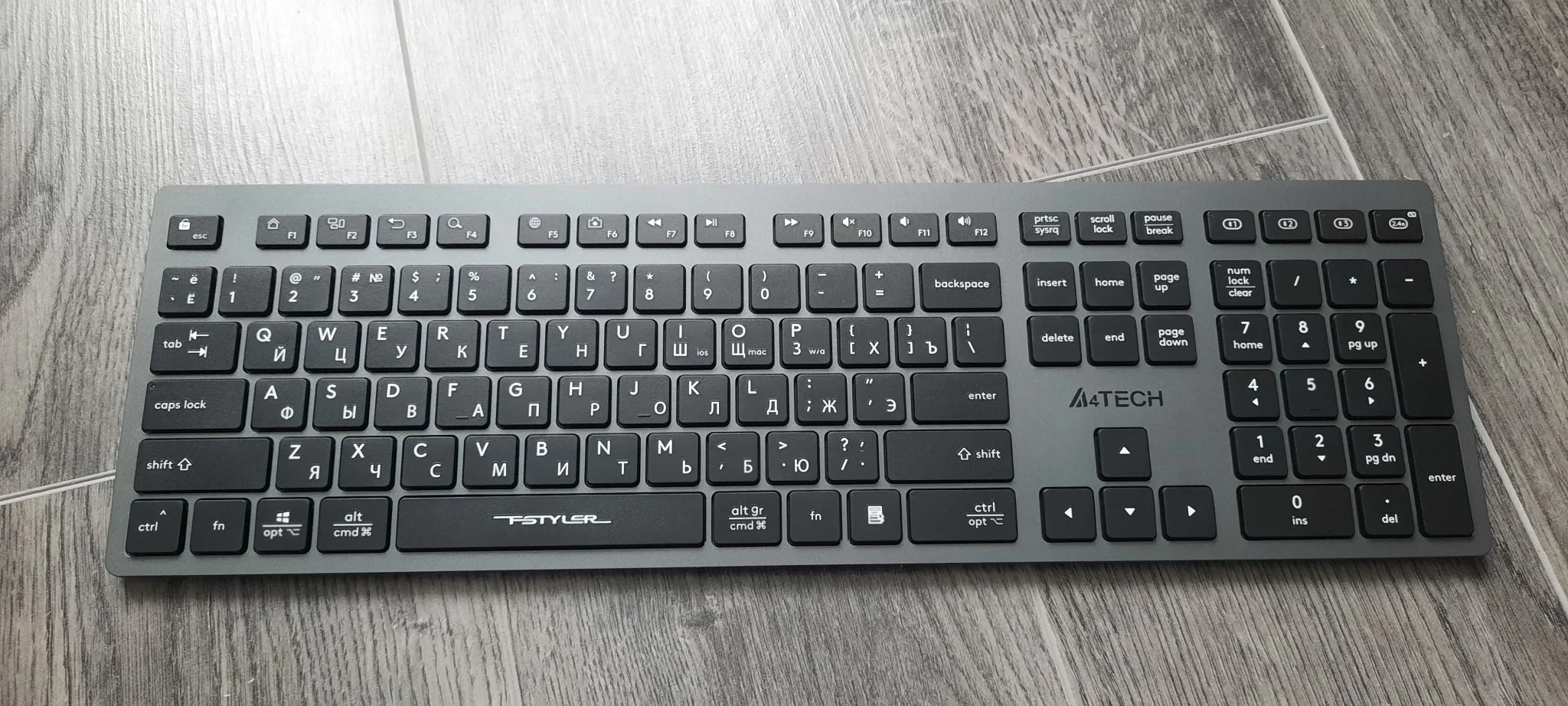 Клавиатура беспроводная A4Tech Fstyler FBX50C, USB, Bluetooth/Радиоканал, серый