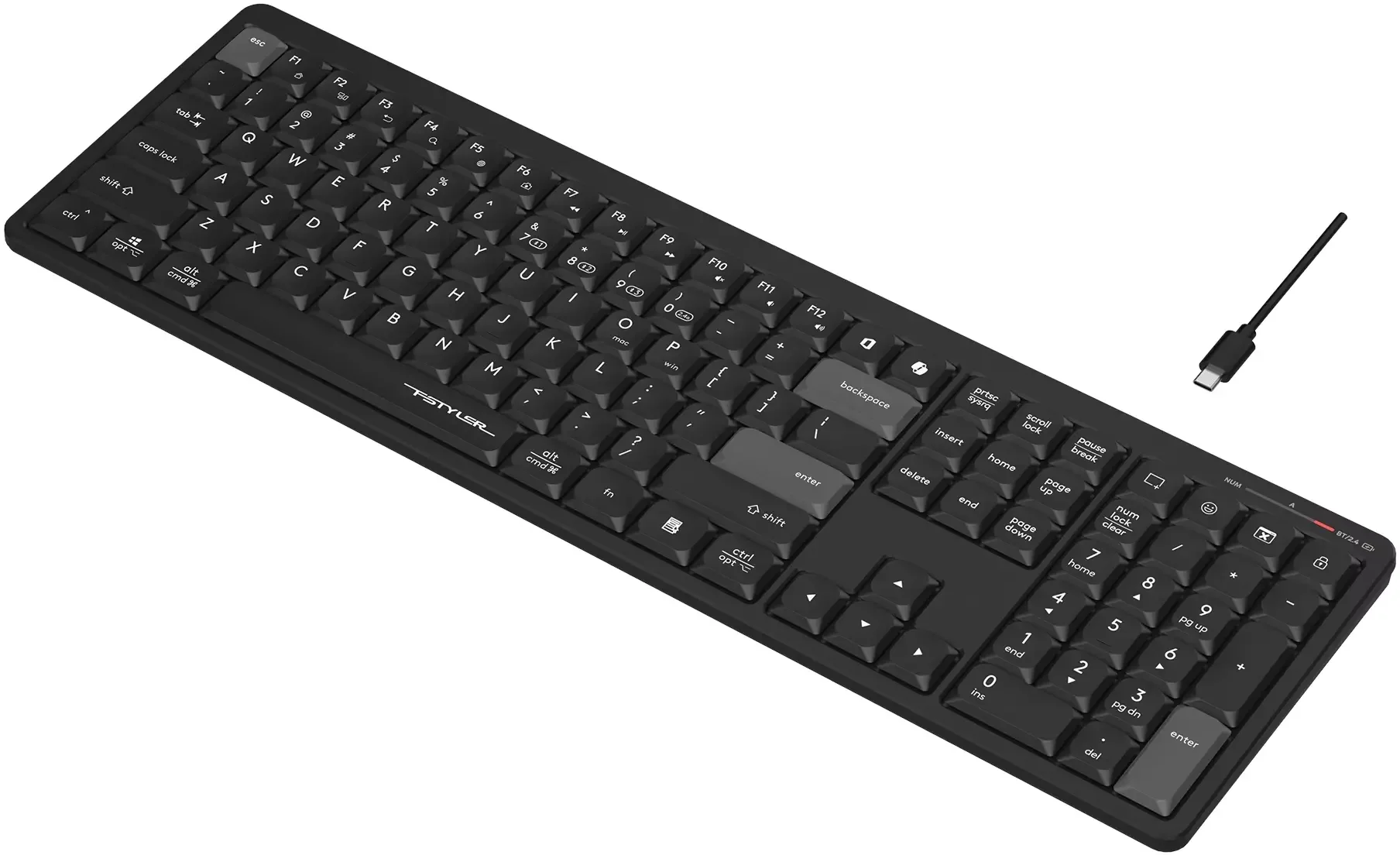 Клавиатура беспроводная A4Tech Fstyler FBX55C черный USB BT/Radio slim Multimedia (FBX55C)