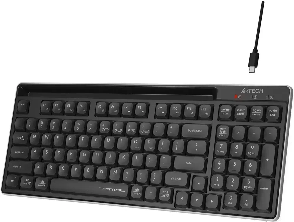 Клавиатура беспроводная A4Tech Fstyler FBX70C, USB, Bluetooth/Радиоканал, черный