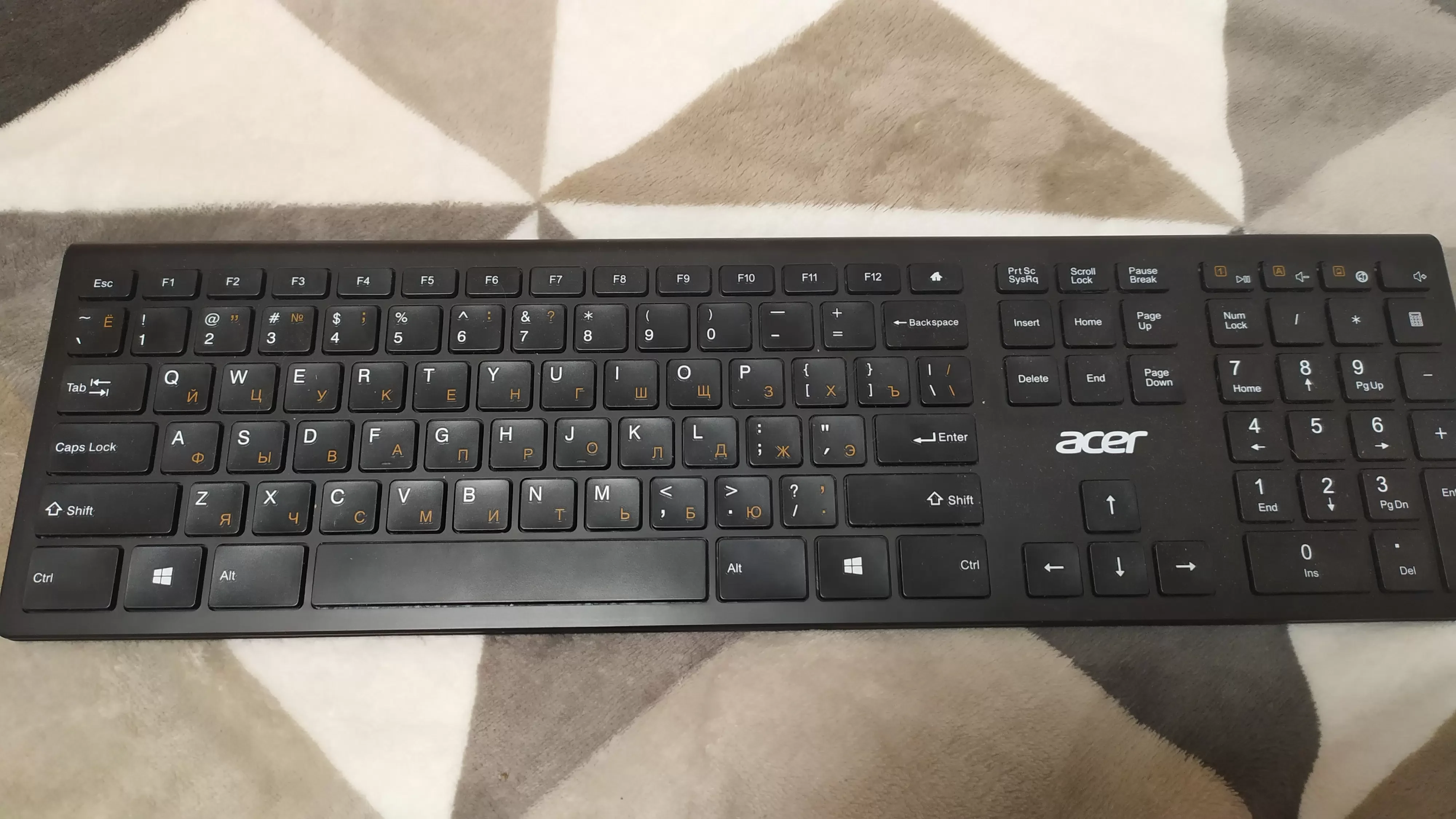 Клавиатура беспроводная Acer OKR020, USB, Радиоканал, черный