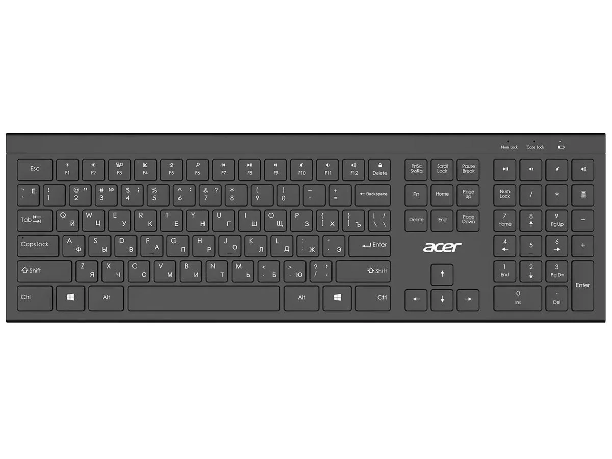 Клавиатура беспроводная Acer OKR300 черный USB (ZL.KBDEE.014)