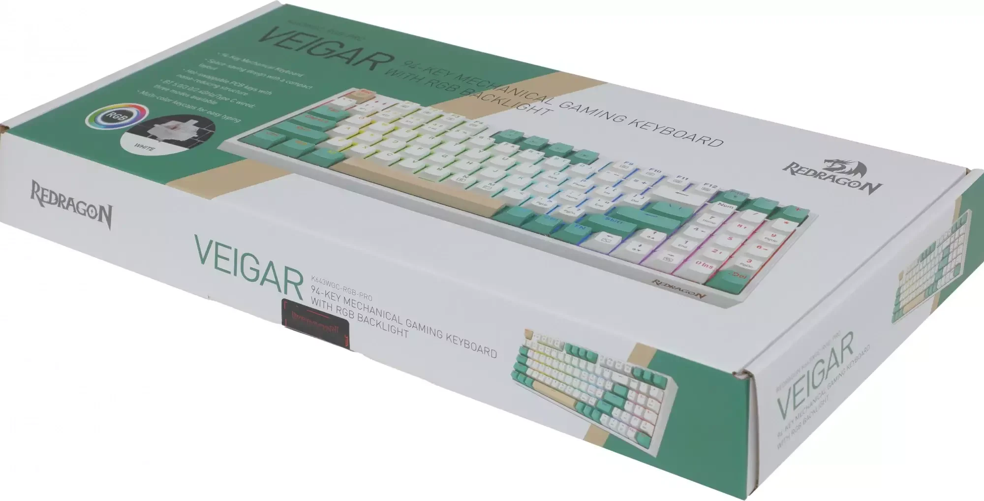 Клавиатура беспроводная Defender REDRAGON VEIGAR USB, Bluetooth/Радиоканал, бело-голубая