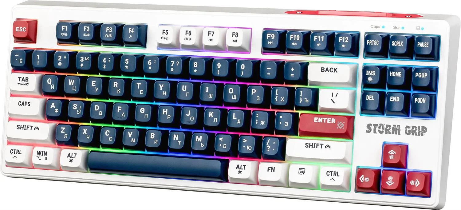 Клавиатура беспроводная Defender Storm Grip GK-188 RU,белый/синий