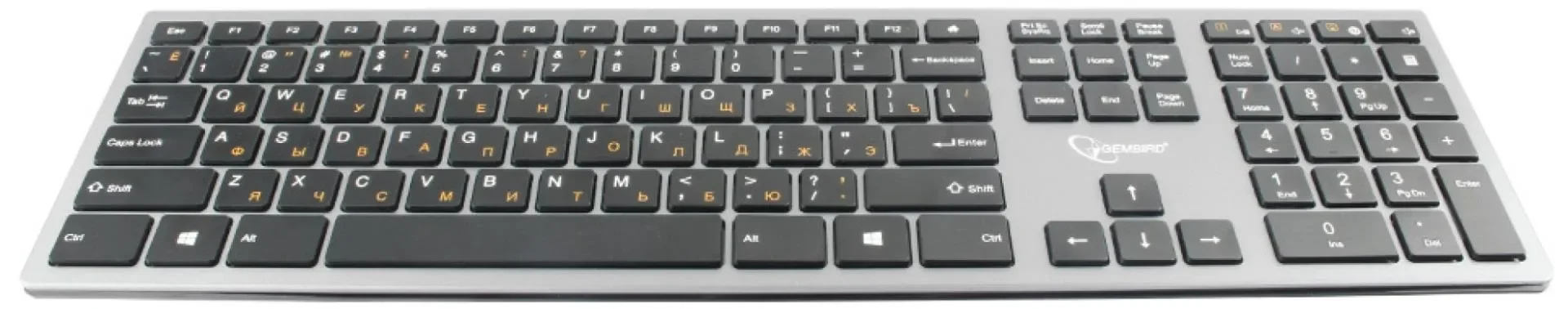 Клавиатура беспроводная Gembird KBW-1, USB, серебристый