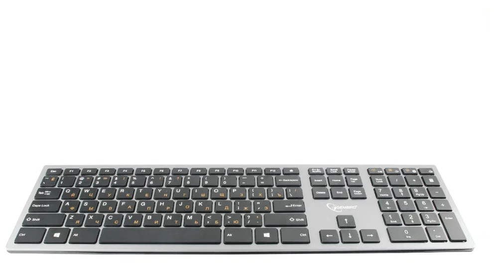Клавиатура беспроводная Gembird KBW-1, USB, серебристый
