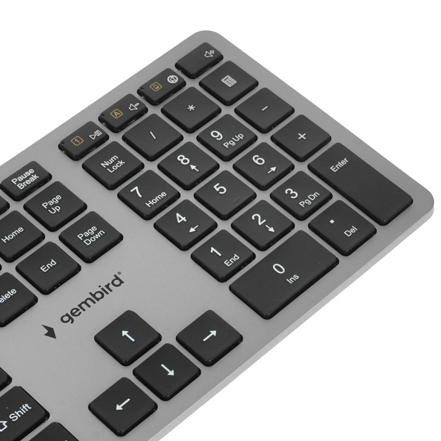 Клавиатура беспроводная Gembird KBW-3, USB, серебристый/черный