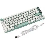 Клавиатура беспроводная Gembird KBW-9, 80кл, подсветка 6 цв, BT 5.1/радио/USB, белая