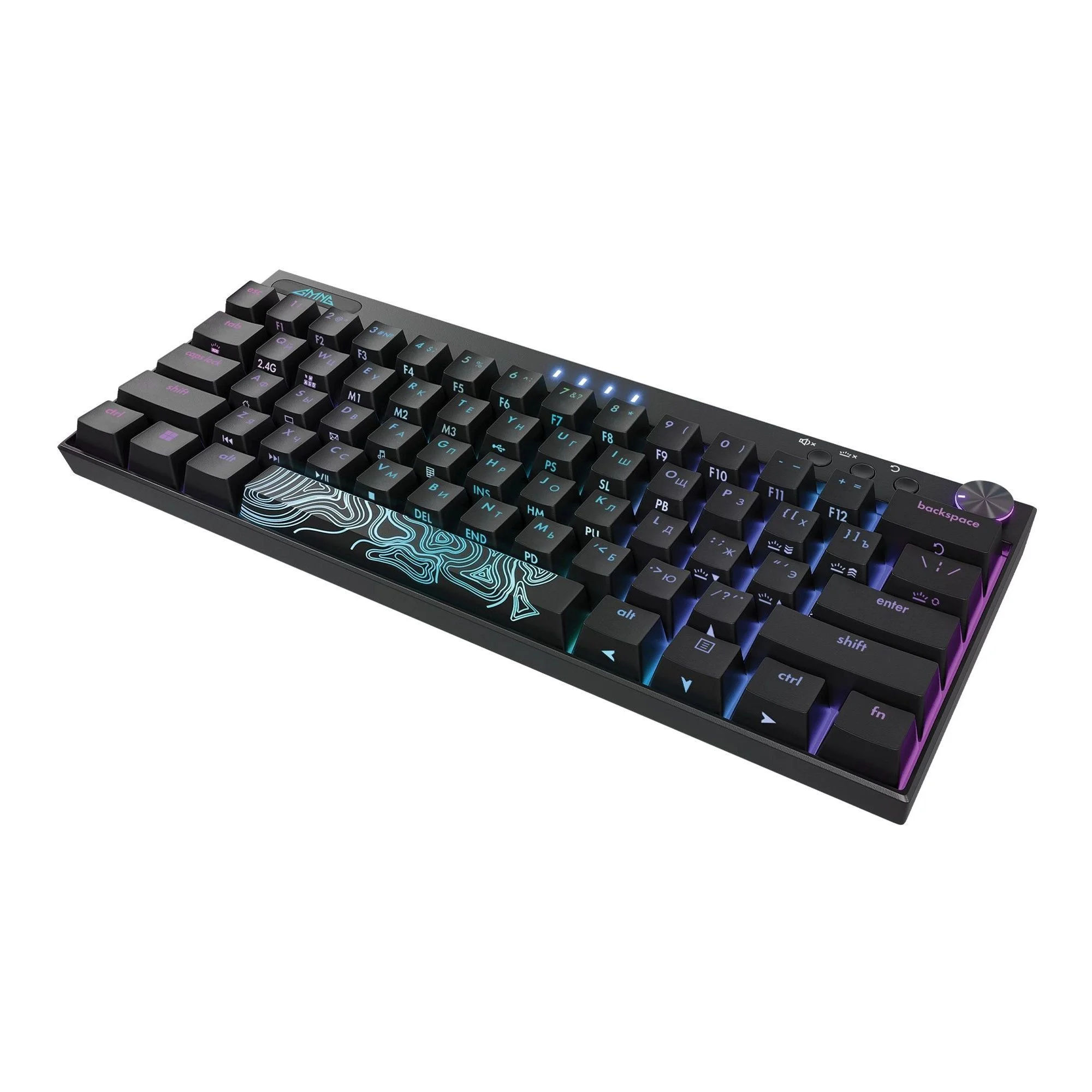 Клавиатура беспроводная GMNG GG-KB500XW (1910516), USB, Bluetooth/Радиоканал, черный