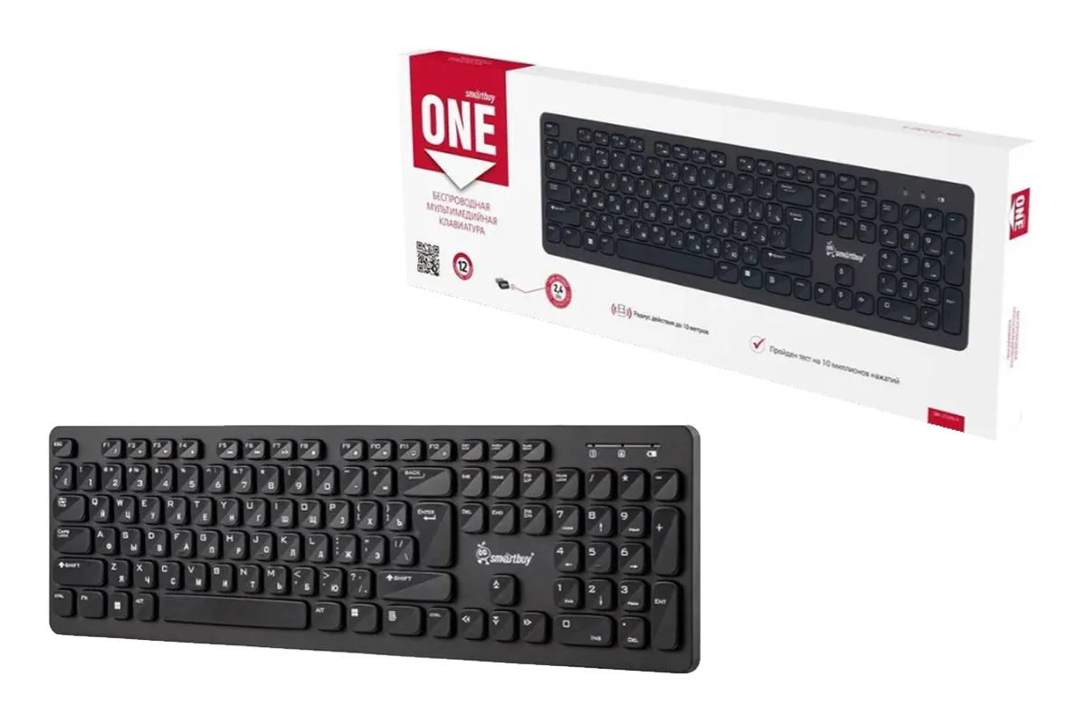 Клавиатура беспроводная мультимедийная Smartbuy ONE 252 черная (SBK-252AG-K)