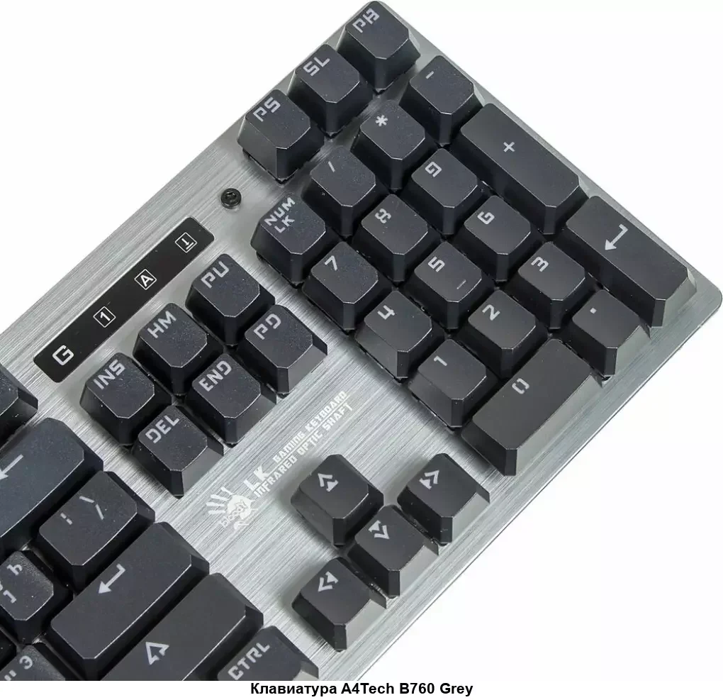 Клавиатура проводная A4Tech B760 механическая черный/серый USB Gamer LED