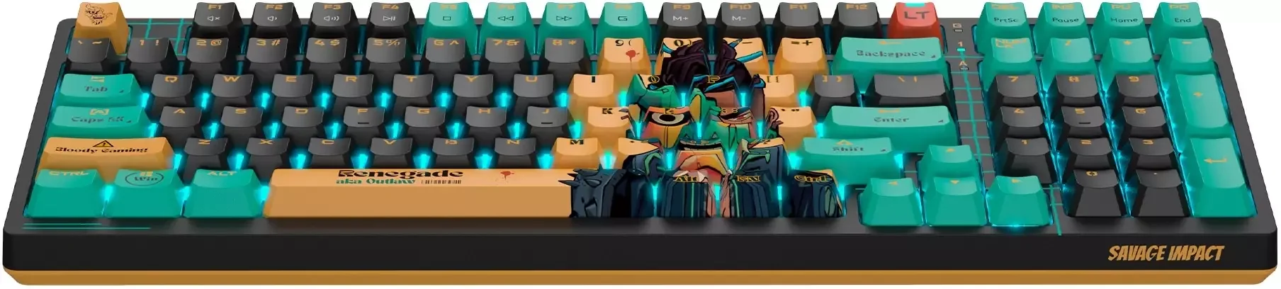 Клавиатура проводная A4Tech Bloody AT98 Renegade USB черный/зеленый