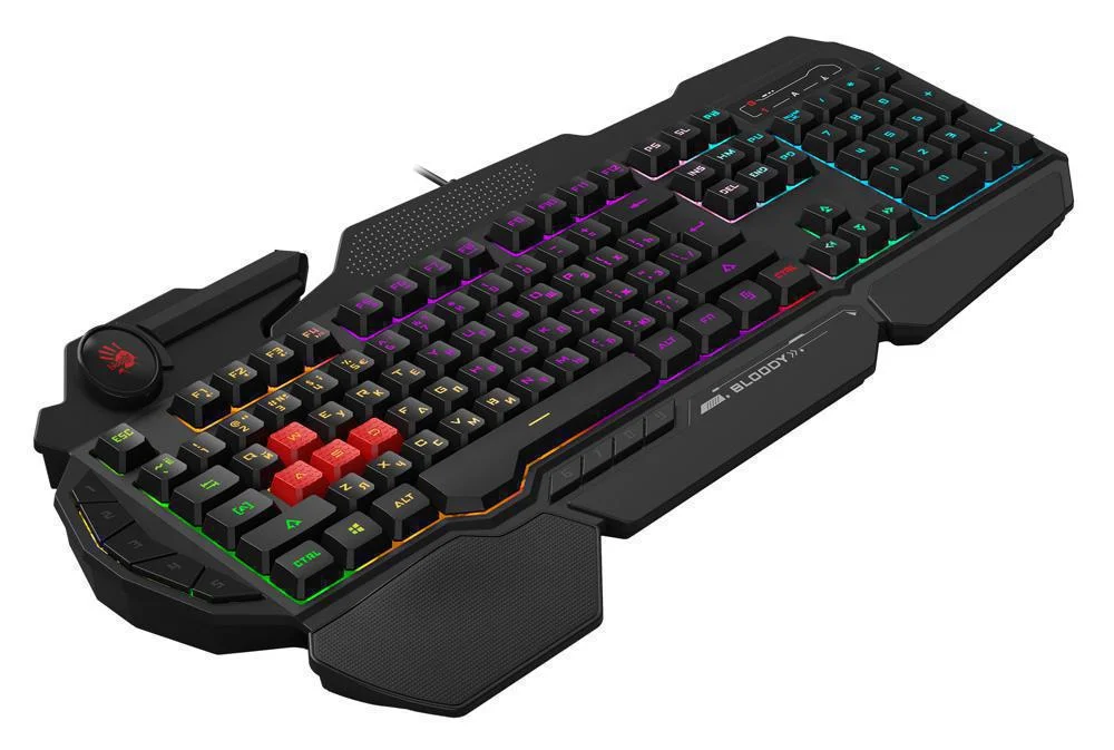 Клавиатура проводная A4Tech Bloody B310N черный USB Multimedia for gamer LED (подставка для запястий) (B310N)