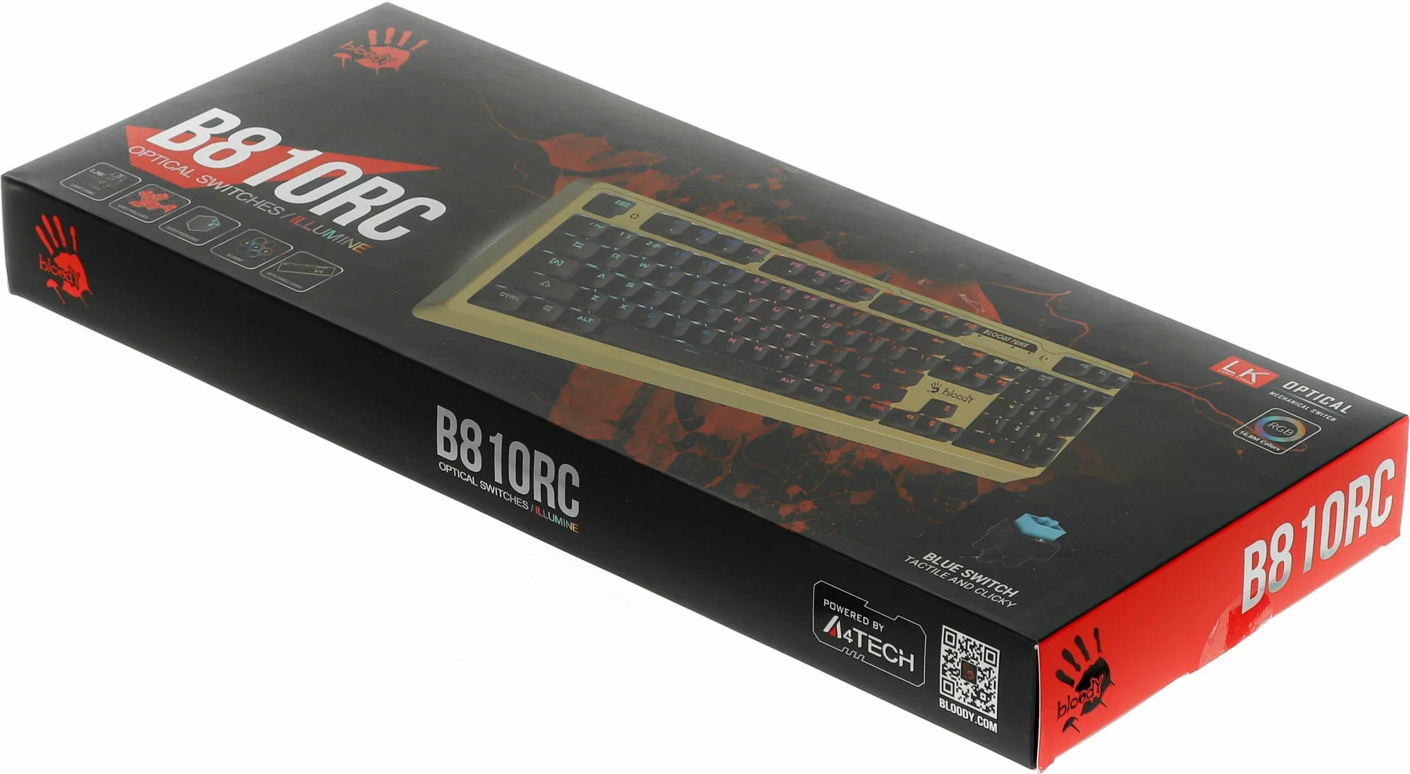Клавиатура проводная A4Tech Bloody B810RC Punk USB желтый/черный