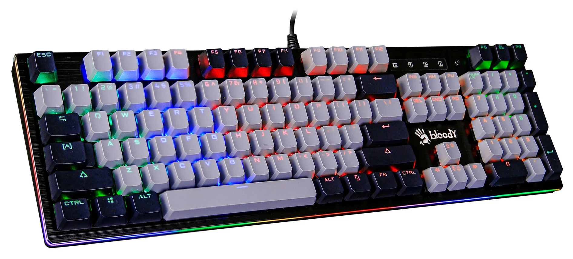 Клавиатура проводная A4Tech Bloody B828N USB черный/серый
