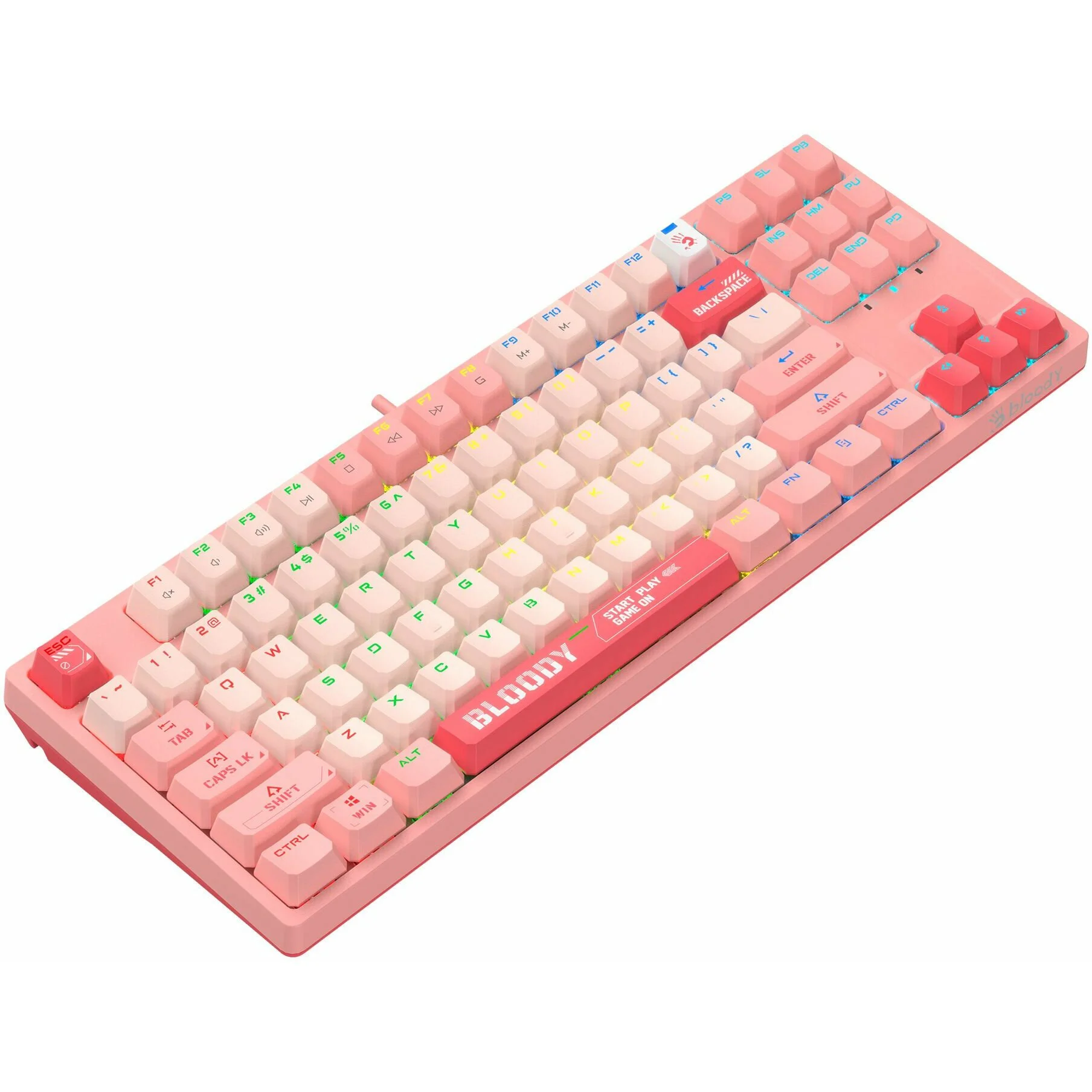 Клавиатура проводная A4Tech Bloody S87 Energy (S87 USB ENERGY PINK) USB розовый
