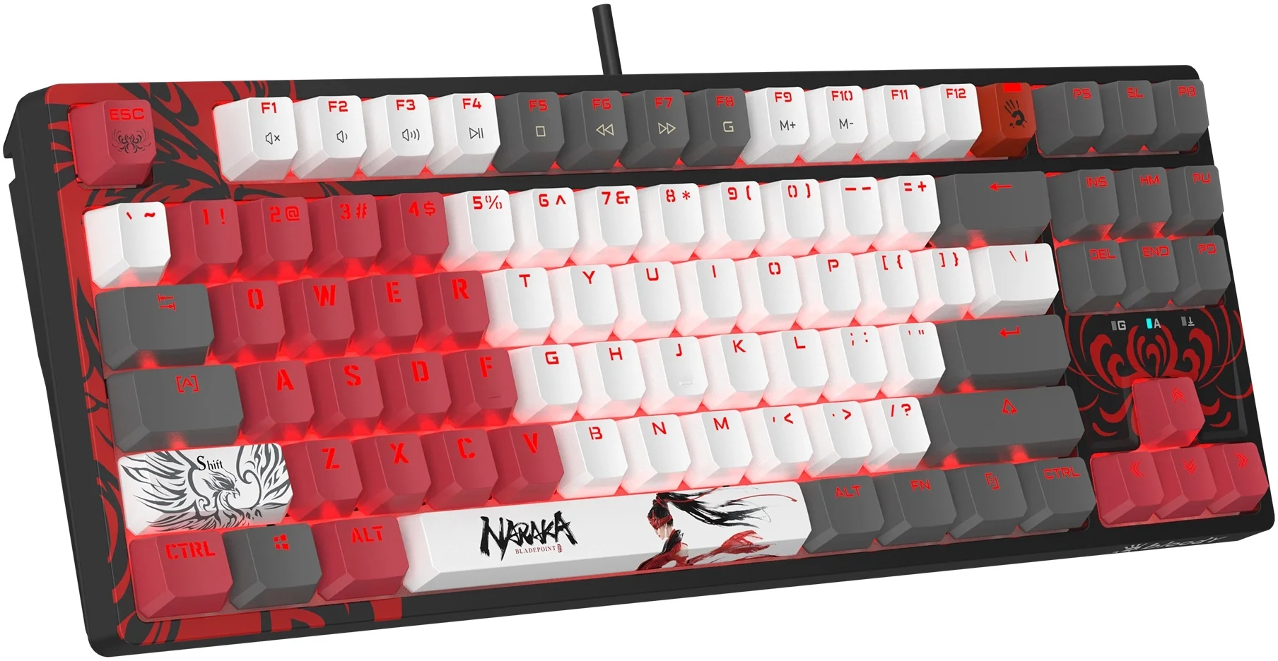 Клавиатура проводная A4Tech Bloody S87 Naraka USB черный/красный