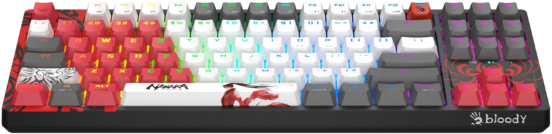 Клавиатура проводная A4Tech Bloody S87 Naraka USB черный/красный