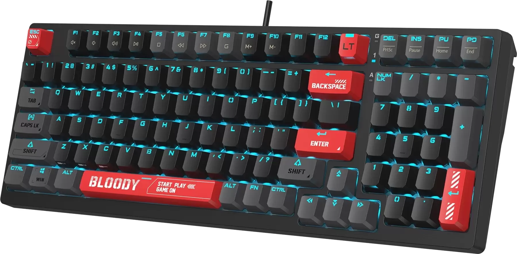 Клавиатура проводная A4Tech Bloody S98 (S98 RED) USB черный/красный