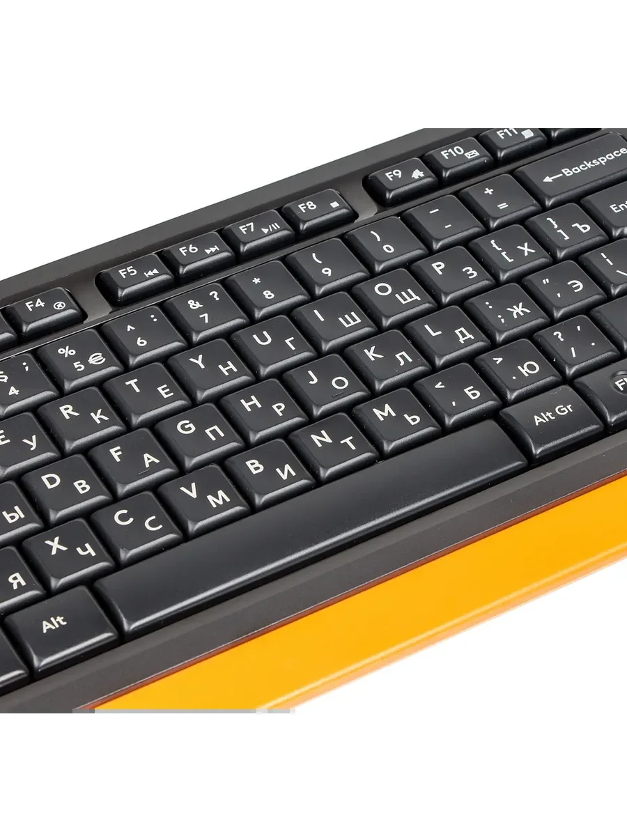 Клавиатура проводная A4Tech Fstyler FK10, USB, черный/оранжевый