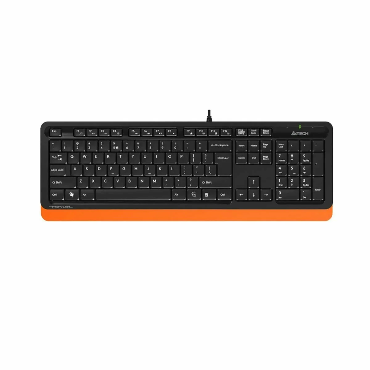 Клавиатура проводная A4Tech Fstyler FK10, USB, черный/оранжевый