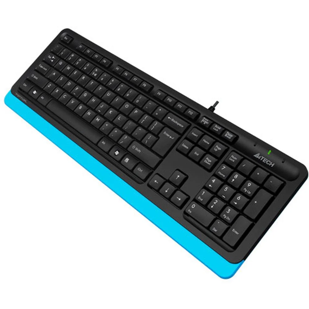 Клавиатура проводная A4Tech Fstyler FK10, USB, черный/синий
