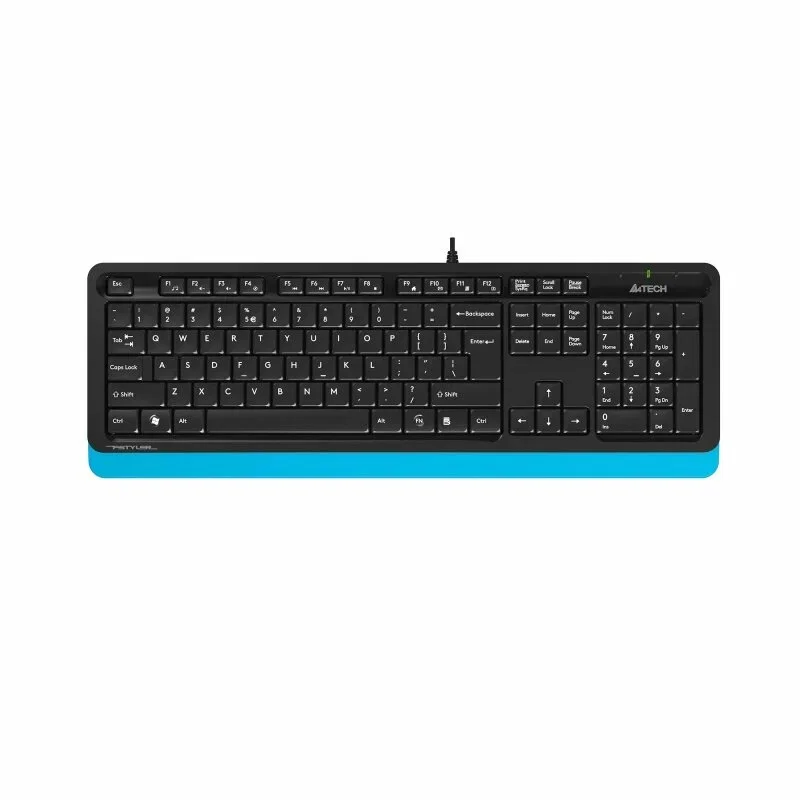 Клавиатура проводная A4Tech Fstyler FK10, USB, черный/синий