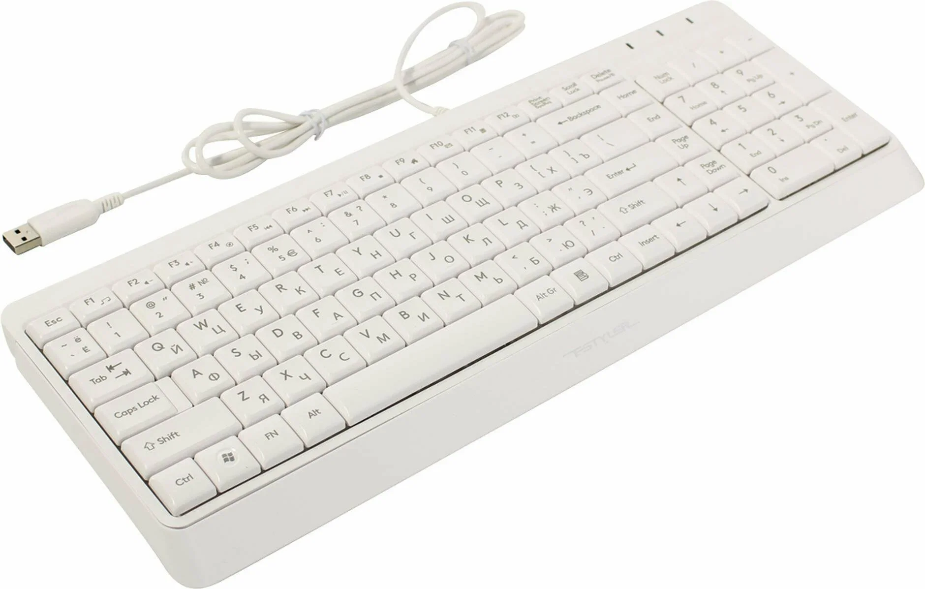 Клавиатура проводная A4Tech Fstyler FK15, USB, белый