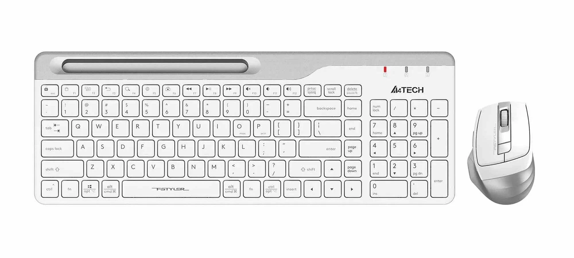 Клавиатура проводная A4Tech Fstyler FK25, USB, белый/серый