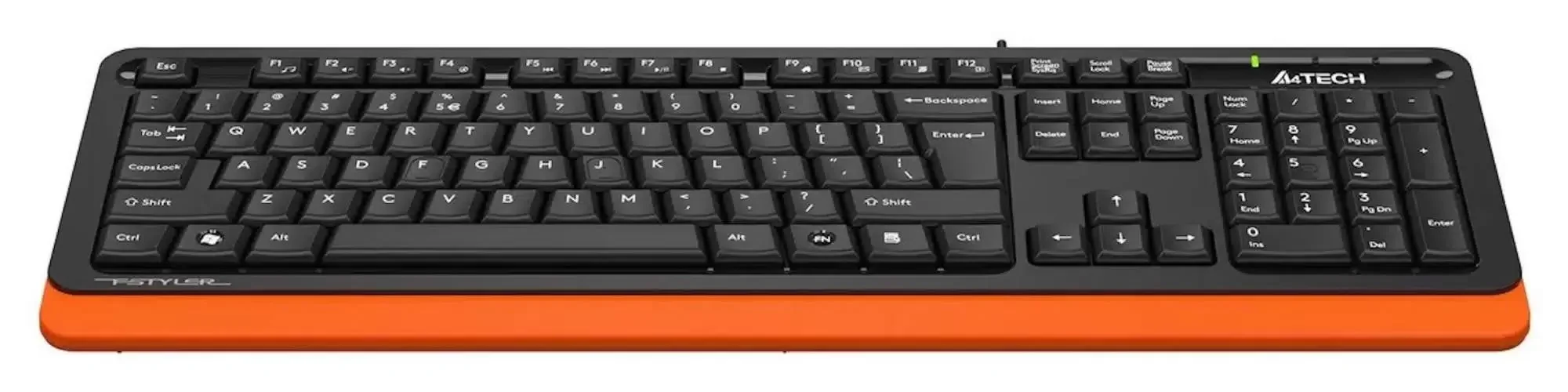 Клавиатура проводная A4Tech Fstyler FKS10, USB, черный/оранжевый