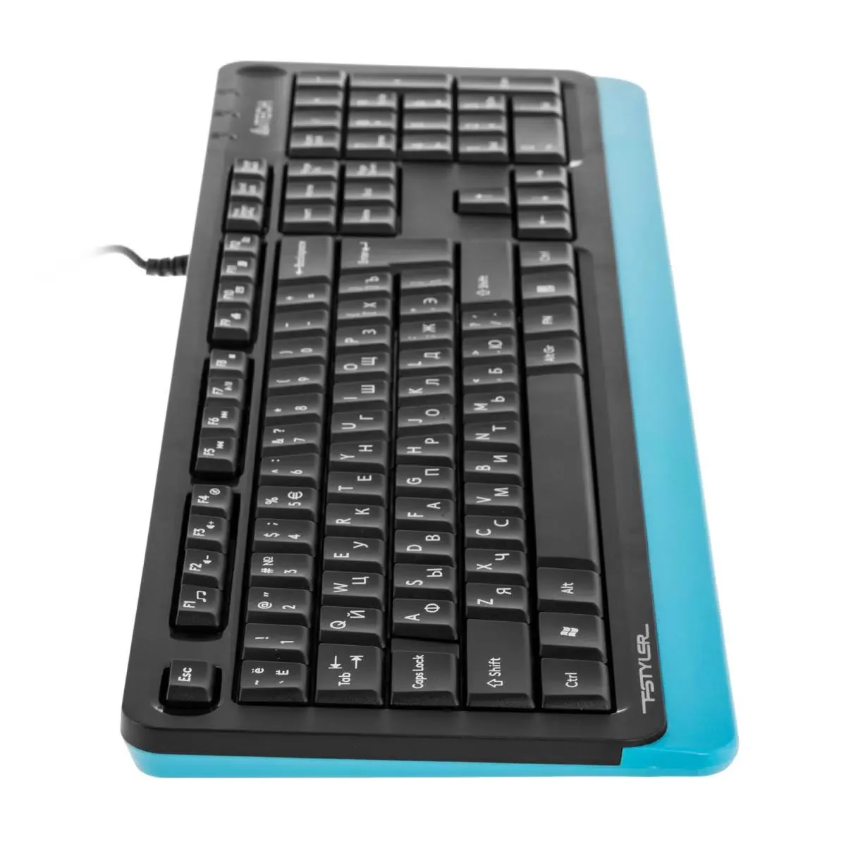 Клавиатура проводная A4Tech Fstyler FKS10, USB, черный/синий