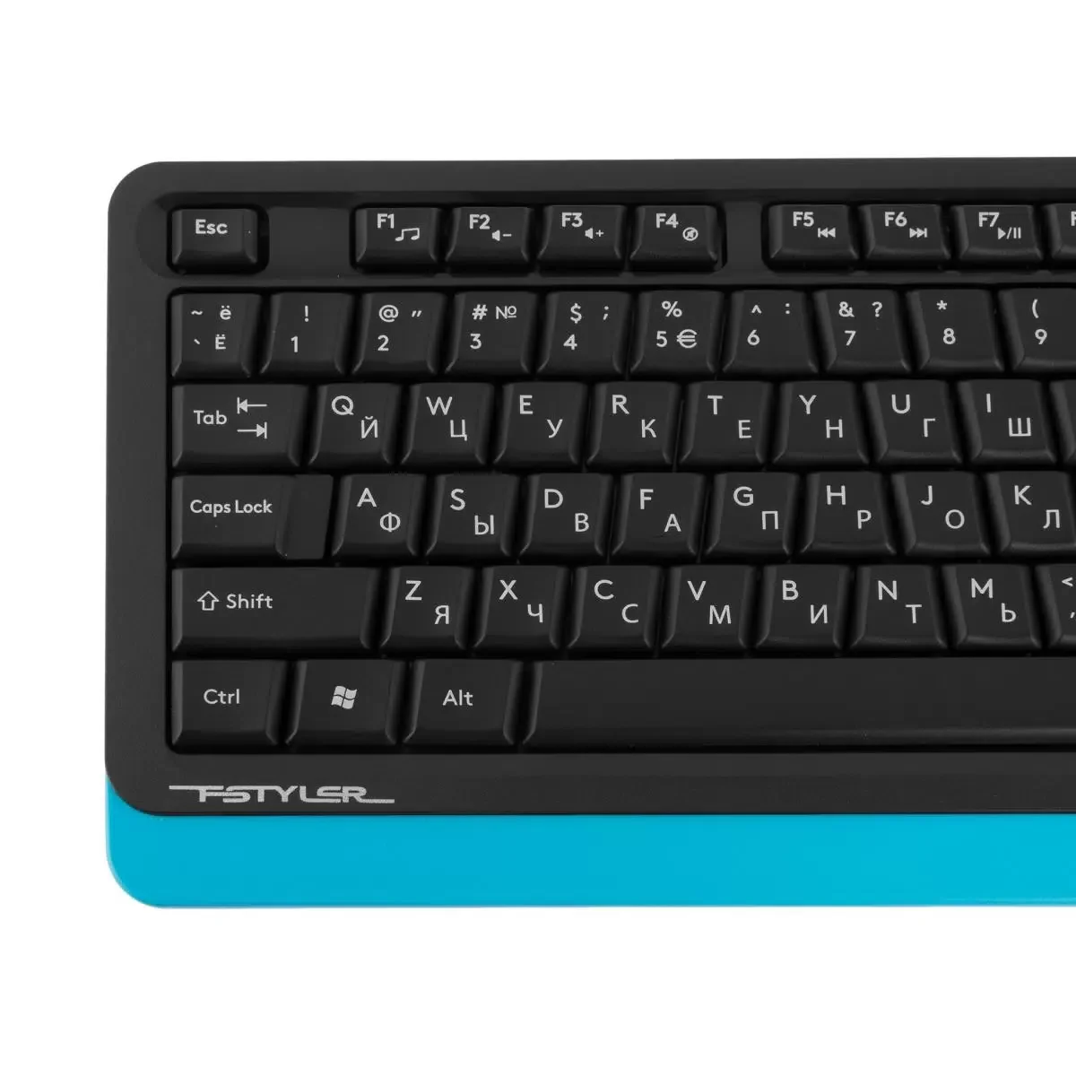 Клавиатура проводная A4Tech Fstyler FKS10, USB, черный/синий