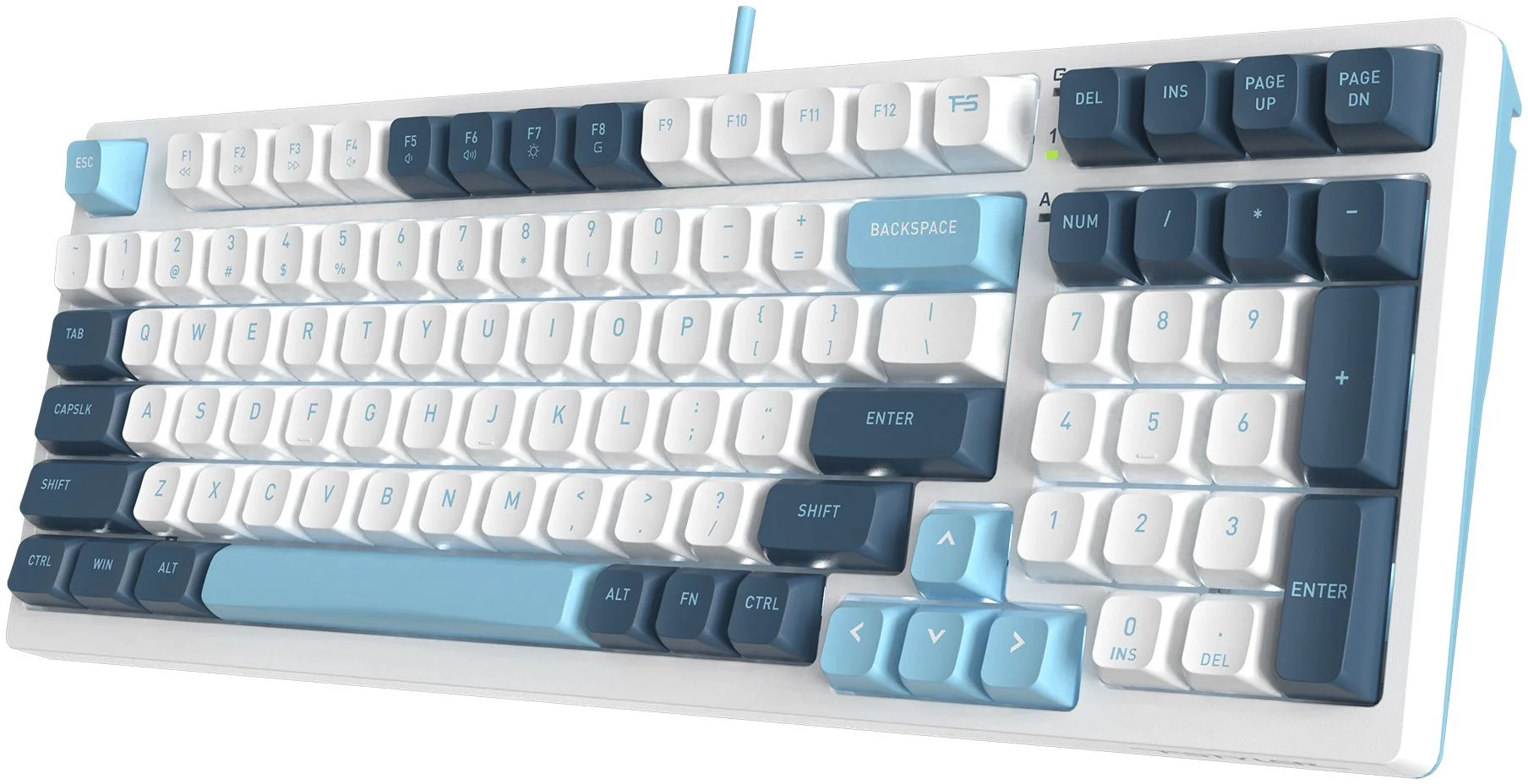 Клавиатура проводная A4Tech Fstyler FS300 (FS300 PANDA SNOWBOARDING), USB, белый/синий