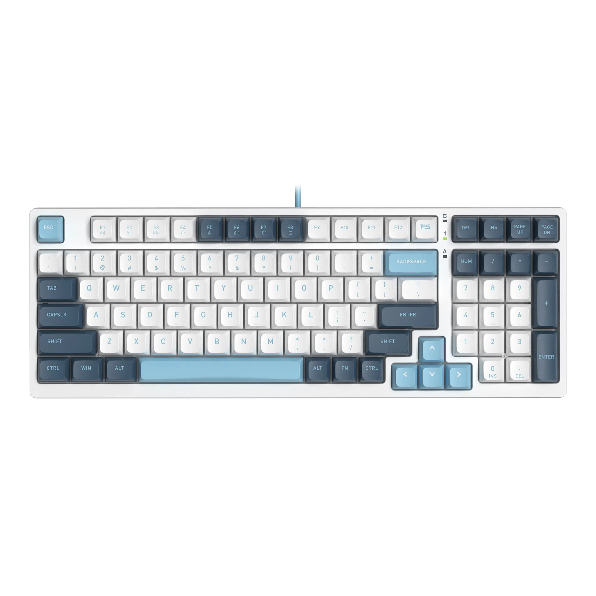Клавиатура проводная A4Tech Fstyler FS300 (FS300 PANDA SNOWBOARDING), USB, белый/синий