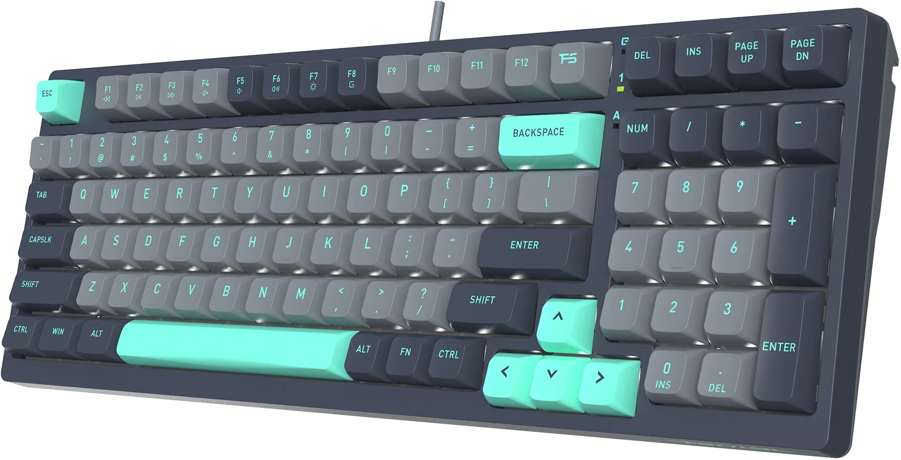 Клавиатура проводная A4Tech Fstyler FS300 механическая черный/серый USB for gamer LED (FS300 PANDA ROCK)