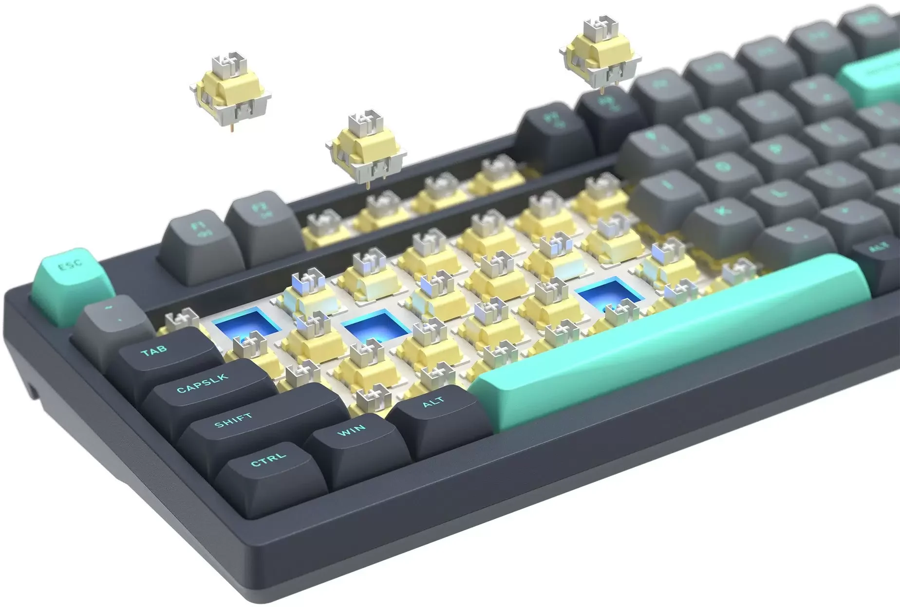 Клавиатура проводная A4Tech Fstyler FS300 механическая черный/серый USB for gamer LED (FS300 PANDA ROCK)