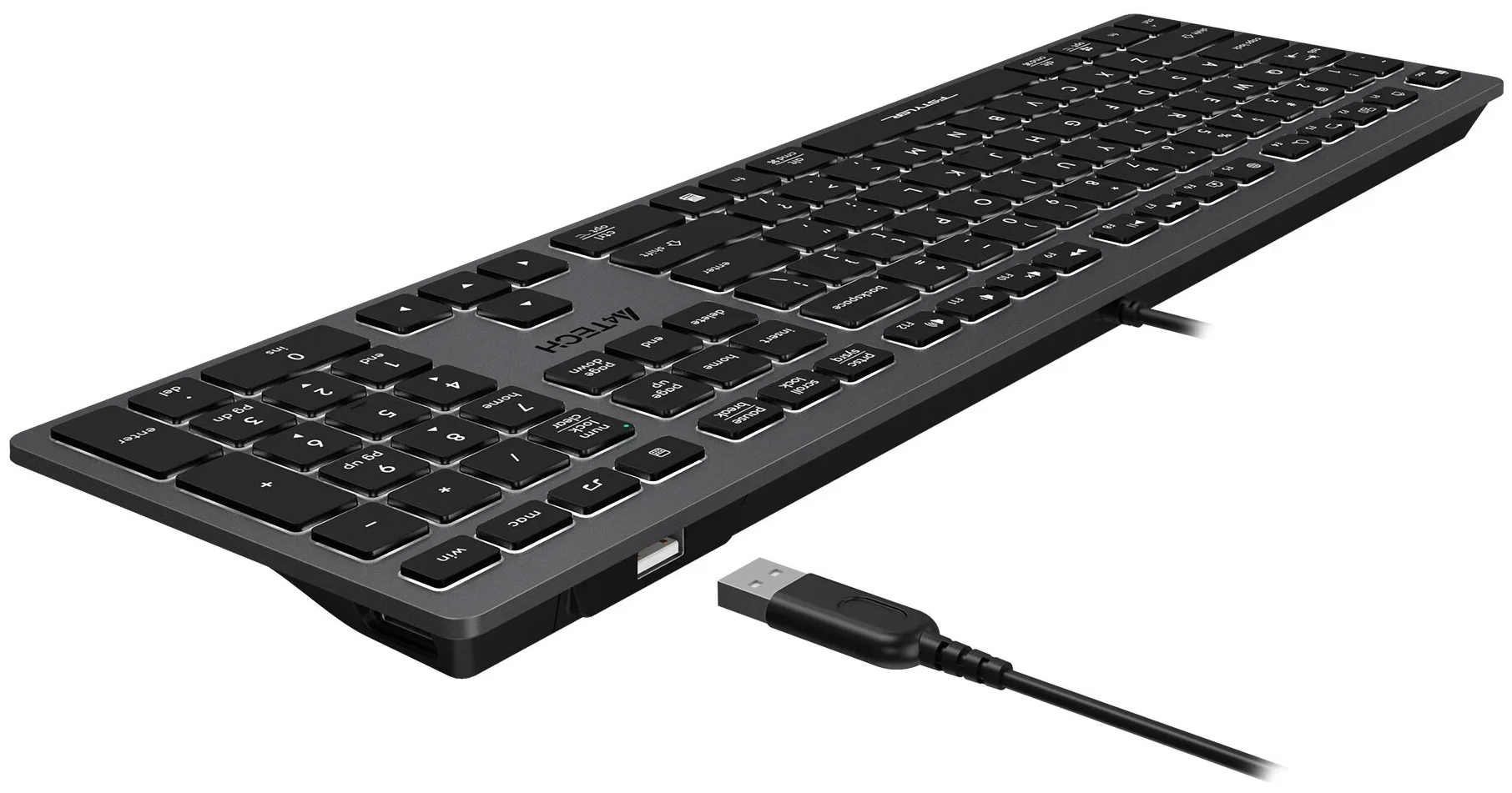 Клавиатура проводная A4Tech Fstyler FX60H, USB, серый/белый