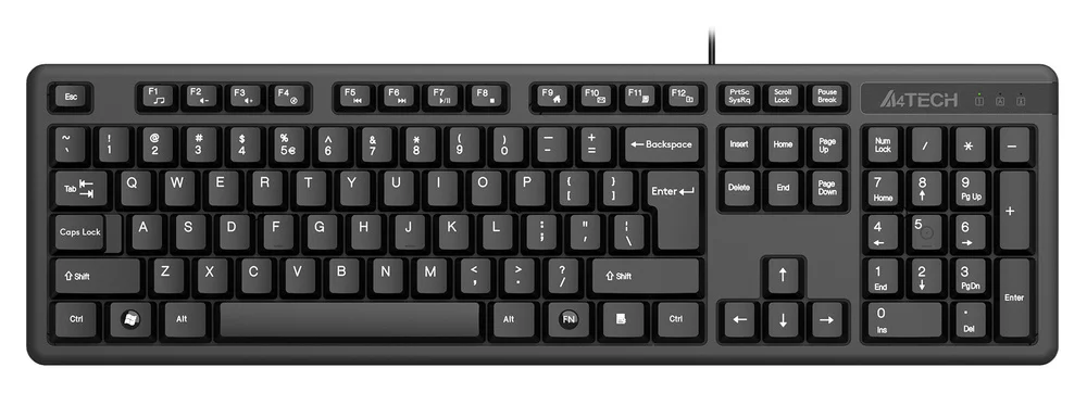 Клавиатура проводная A4Tech KK-3, USB, черный